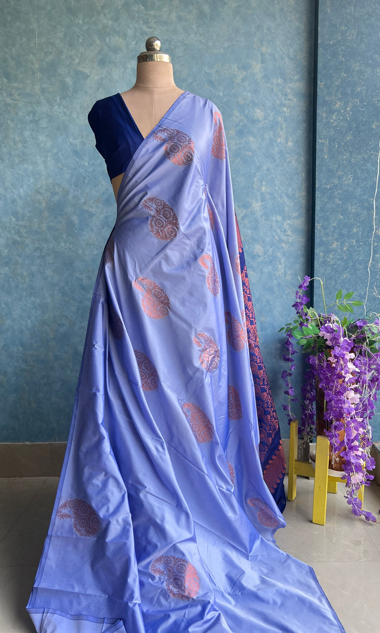 Lilac Kanchi Silk Saree