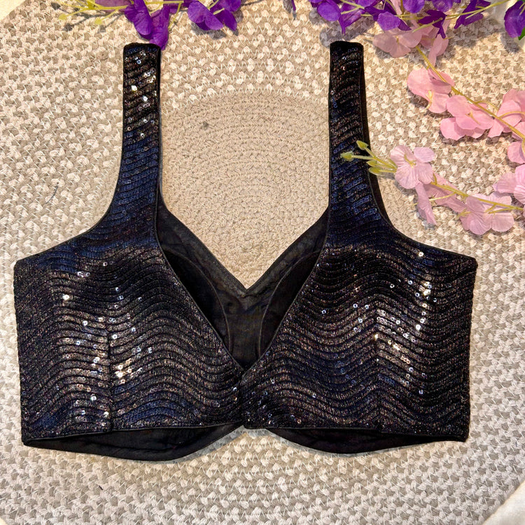 Black sequin Designer Blouse