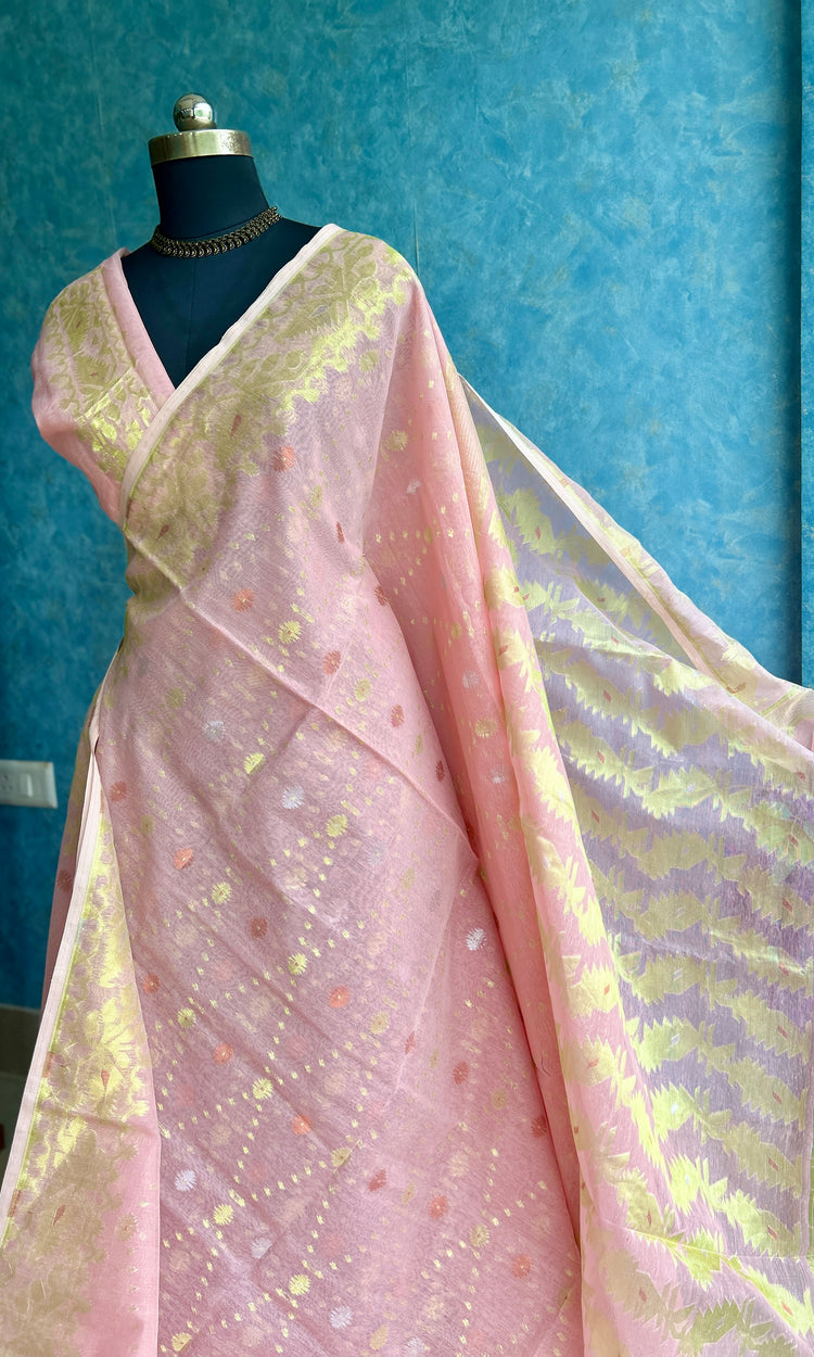 Pastel Pink All-Over Jamdani