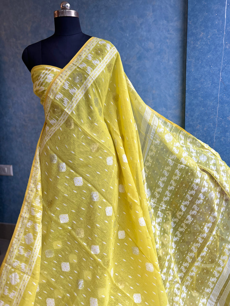 Canary Yellow Dhakai Jamdani