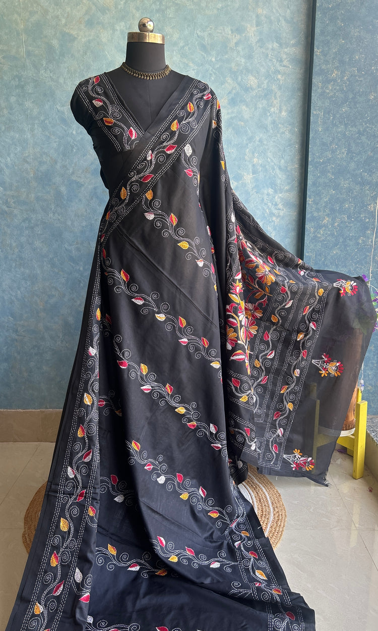 Black Multi Color Kantha