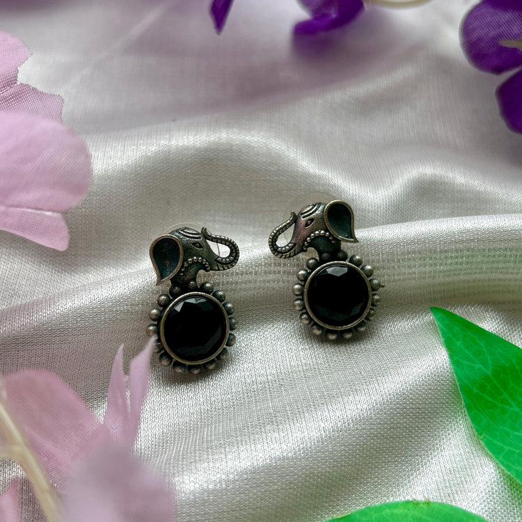 Silver Replica Black Beauty Stud