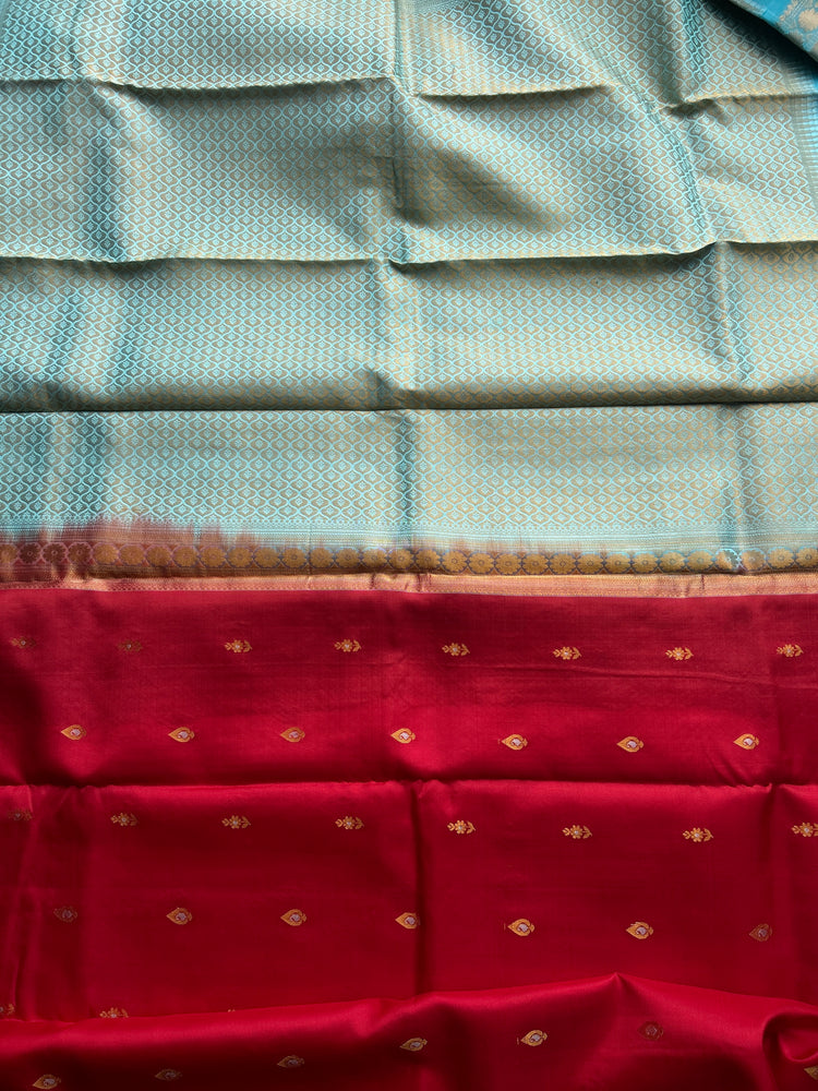 Red Kuttu Border Kanchi Silk Sari