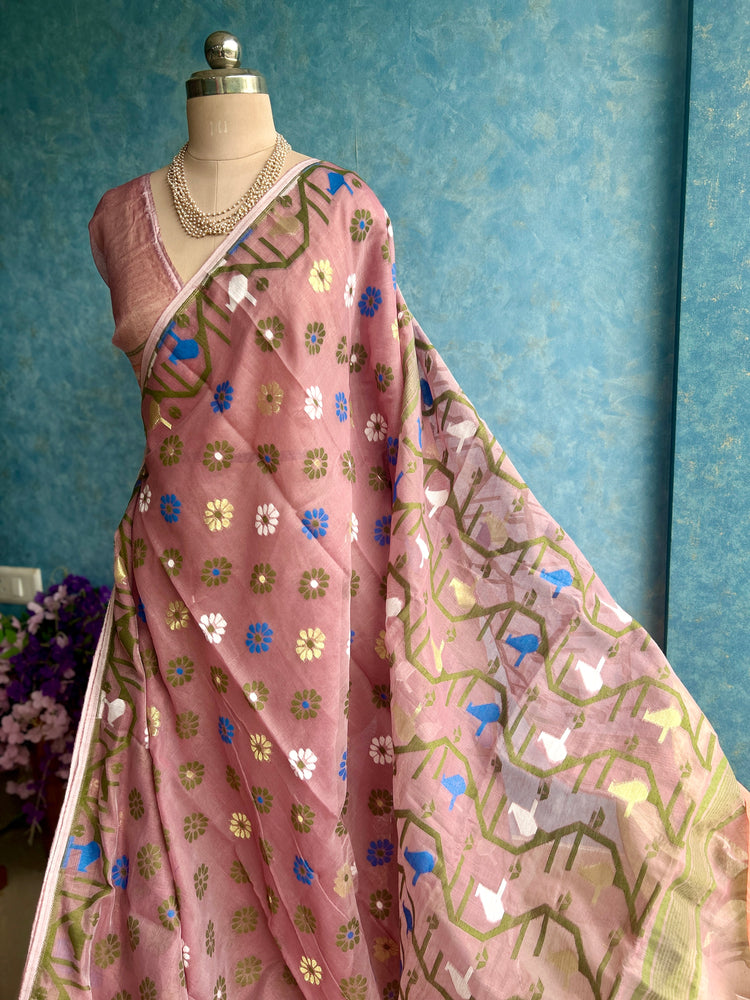 Light Mauve Soft Dhakai Jamdani