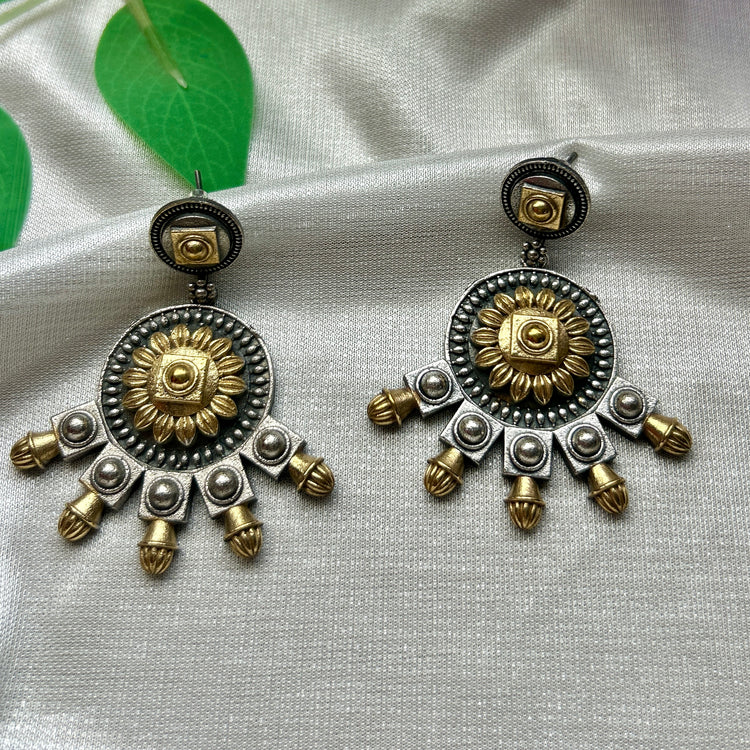 The Surya Mukhi Dual Tone Danglers