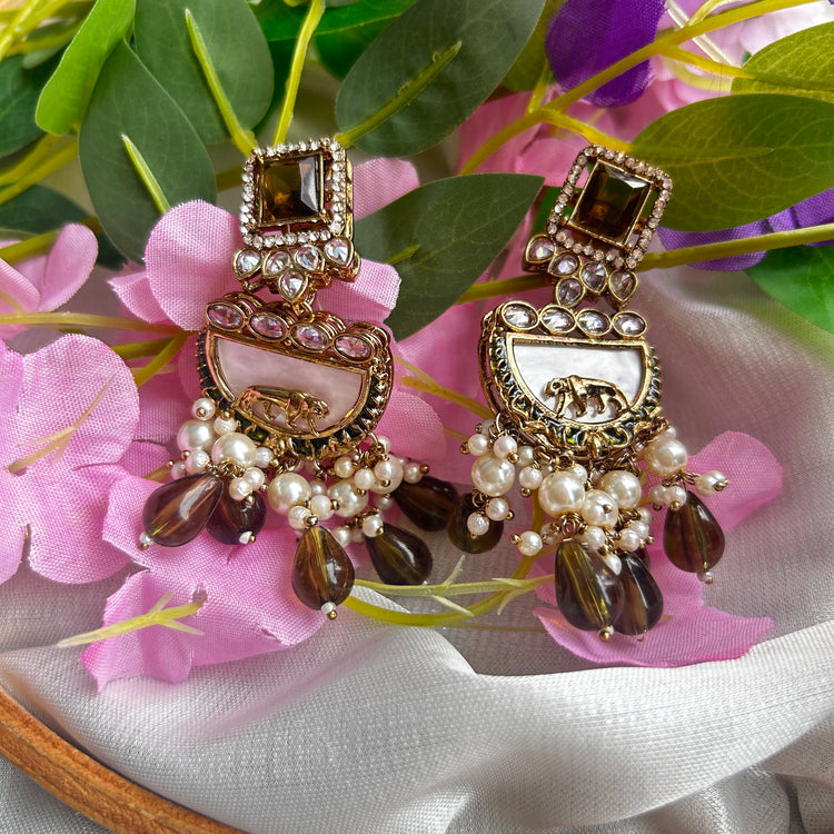 Naayaab- Gold Plated Olive Earrings