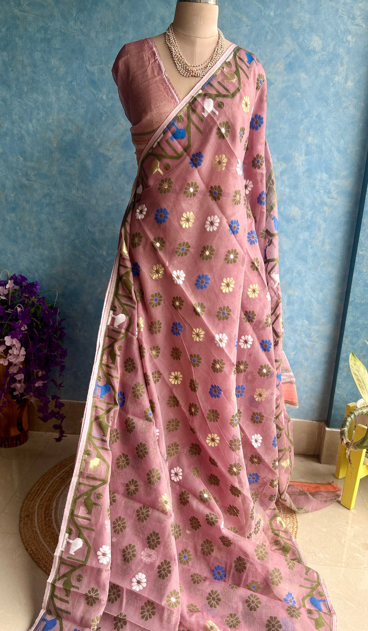Light Mauve Soft Dhakai Jamdani