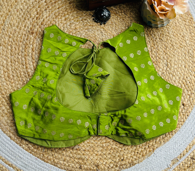 Parrot Green Designer Blouse