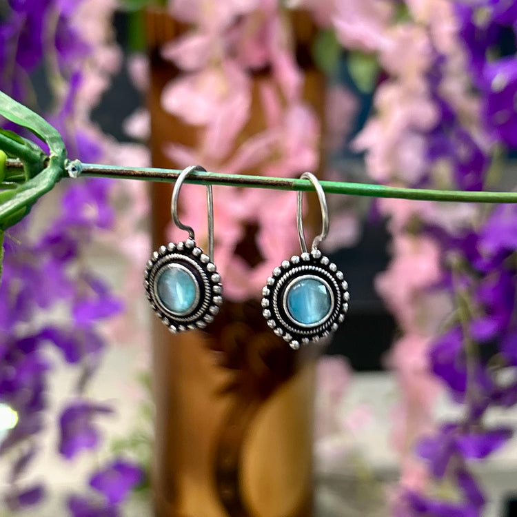 Turquoise Oxidised Silver Earrings