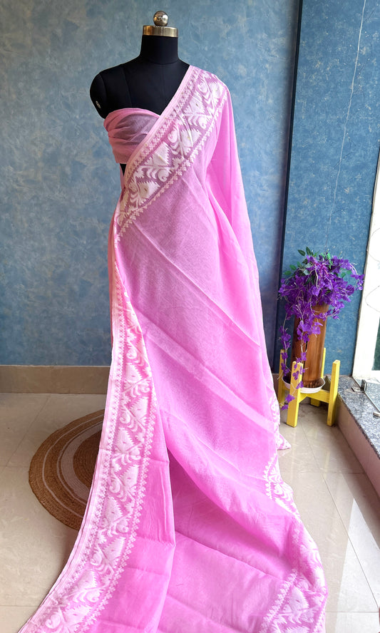Lavender Pink Dhakai Jamdani