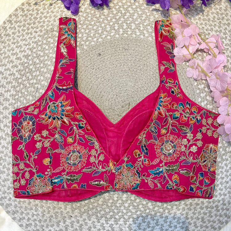 Pink Embroidery Designer Blouse