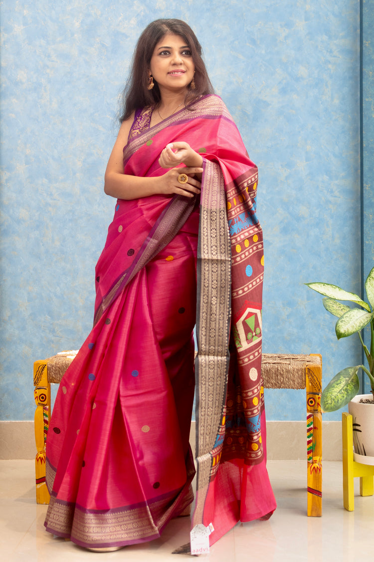 Pink Dolabedi Pure Tusser Silk