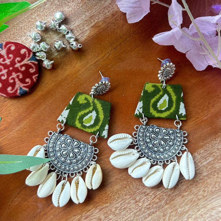 Silver Plated Oxidised Contemporary Drop Earrings