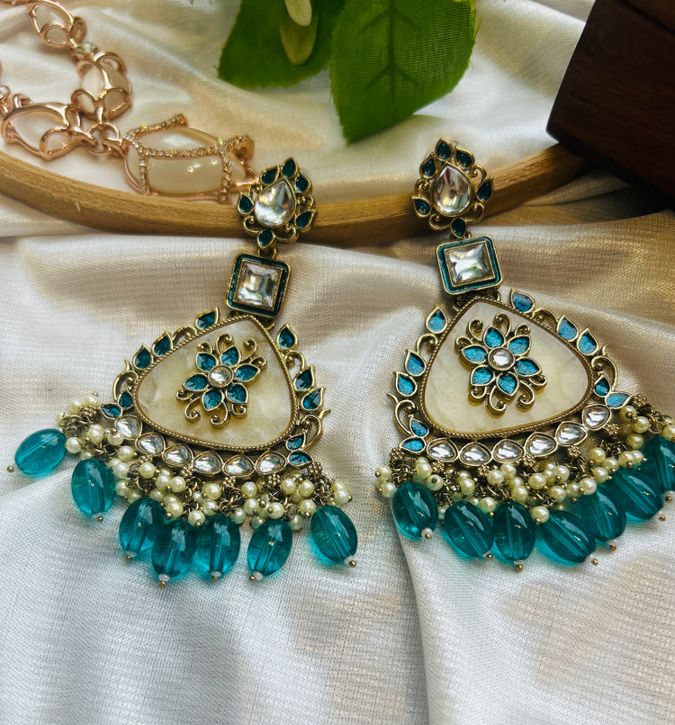 Peacock - Bluish Green Earrings