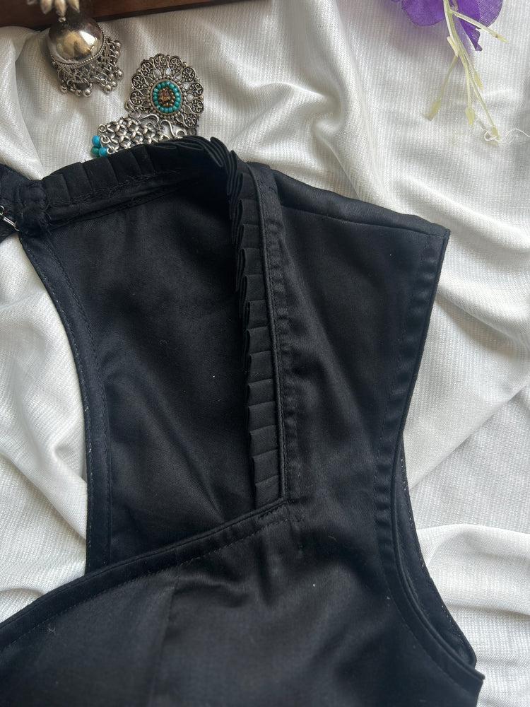 Black Cotton Designer Blouse