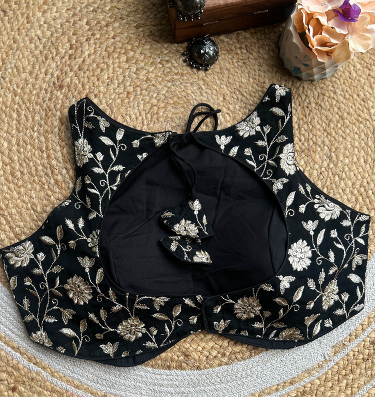 Black Zari Work Designer Blouse