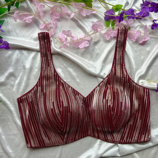 Maroon Golden Designer Blouse