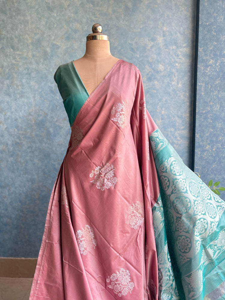 Pastel Peach Kanchi Silk Saree