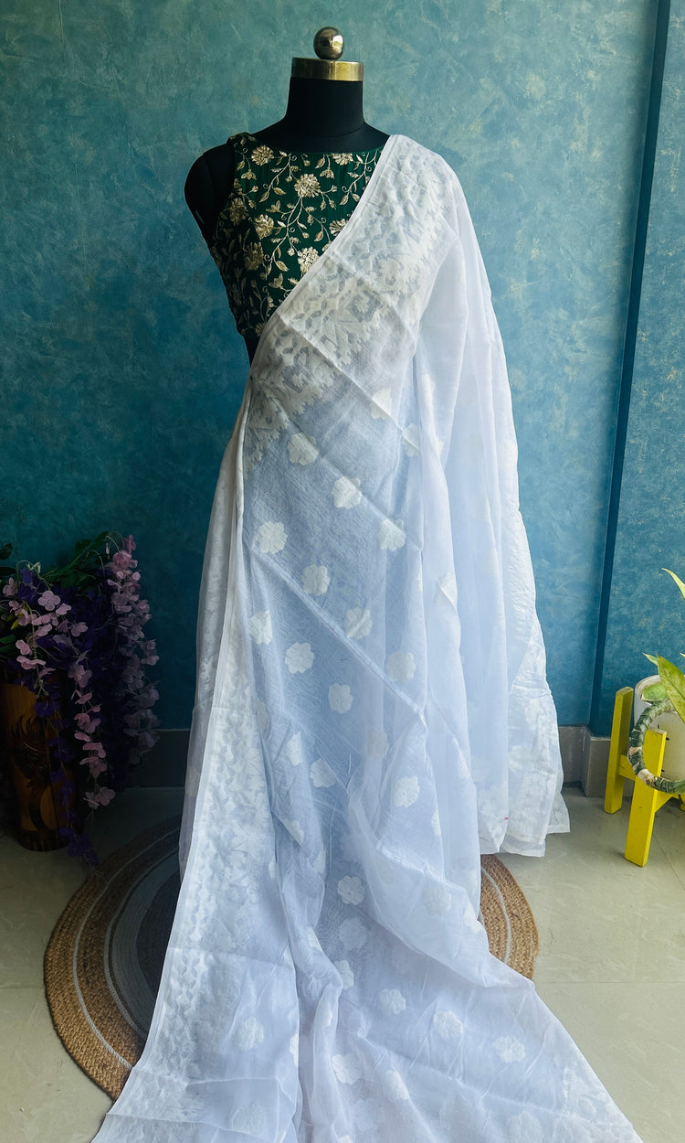 White Soft Dhakai Jamdani