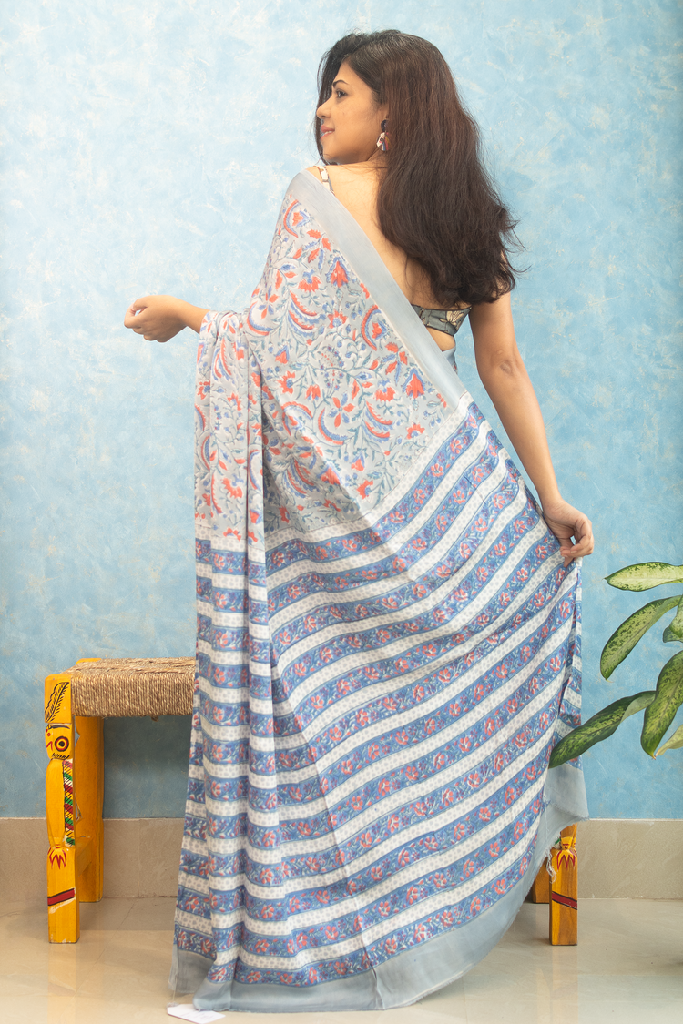 SCREEN PRINT MODAL SILK SARI