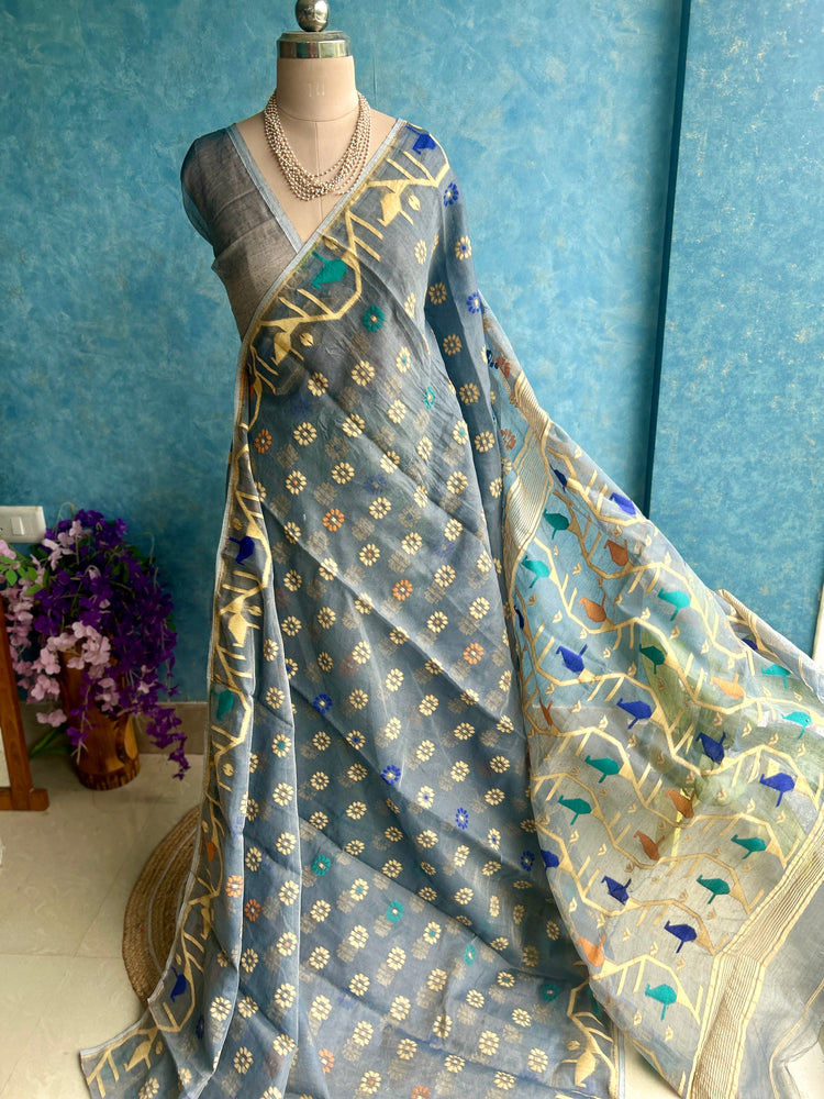 Grey Soft Dhakai Jamdani