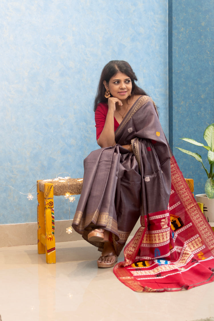 Graphite Dolabedi Pure Tusser Silk