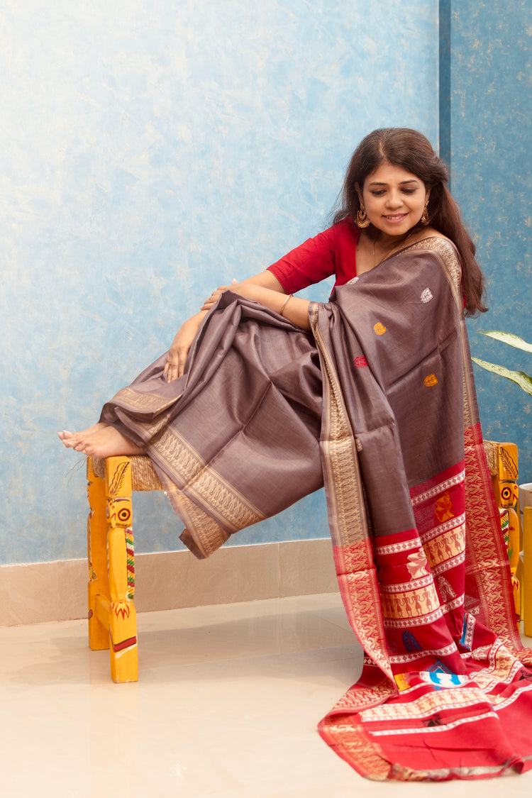 Graphite Dolabedi Pure Tusser Silk