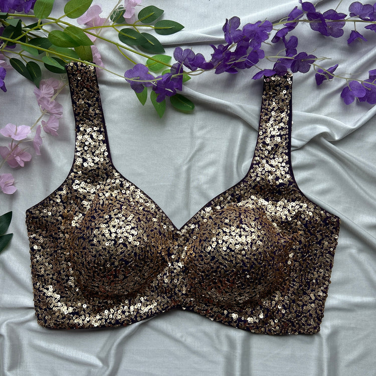 Purple Sequin Designer Blouse
