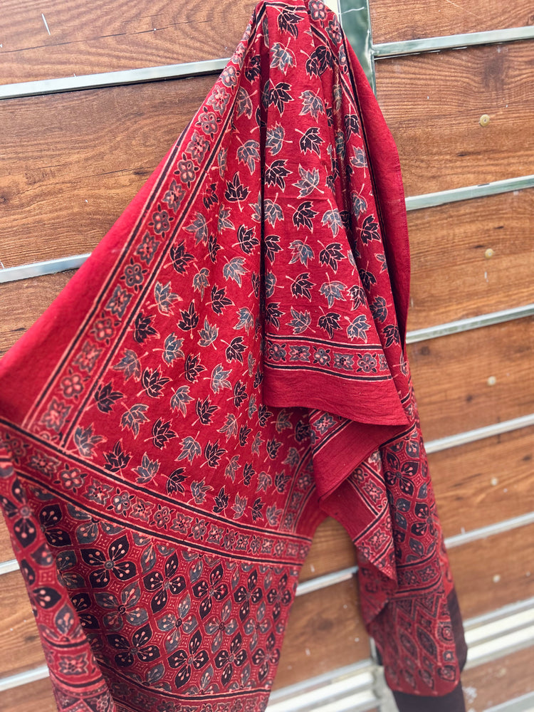 Ajrakh Block Printed Mul Stole