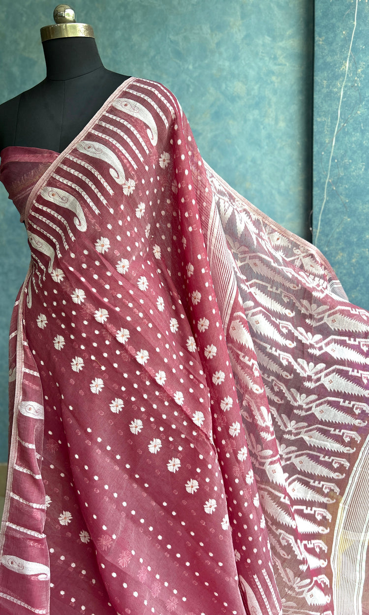 Rosewood Soft Dhakai Jamdani