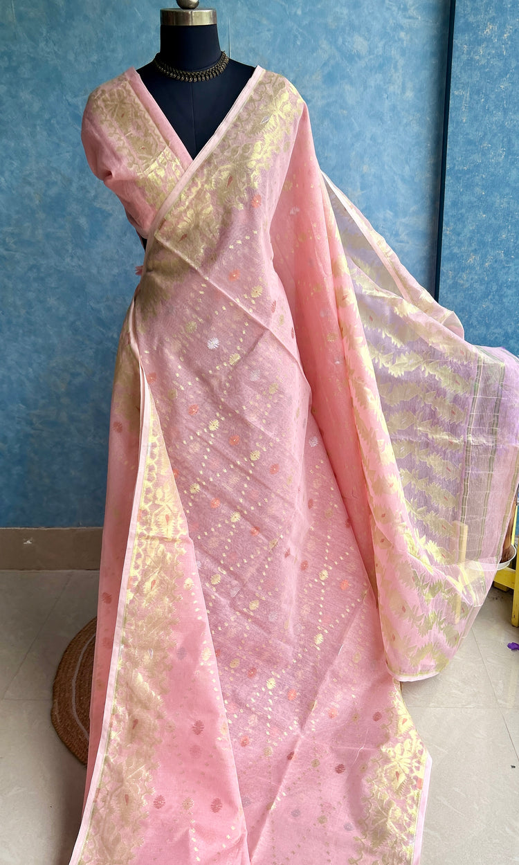 Pastel Pink All-Over Jamdani