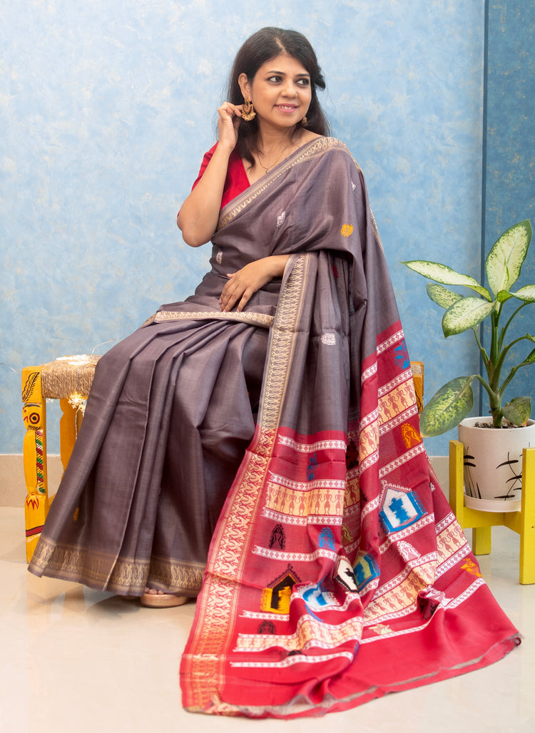 Graphite Dolabedi Pure Tusser Silk