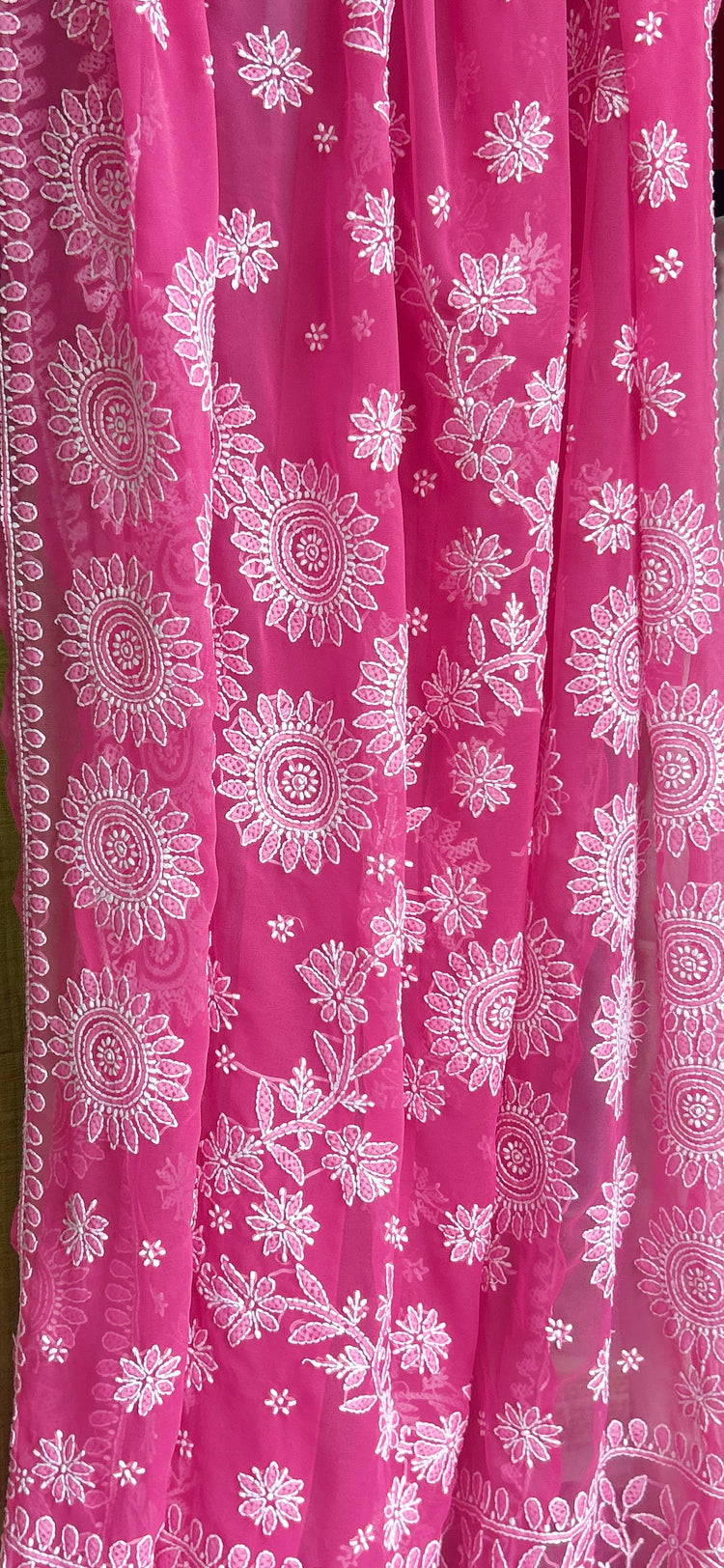Blush Pink Chikankari Saree