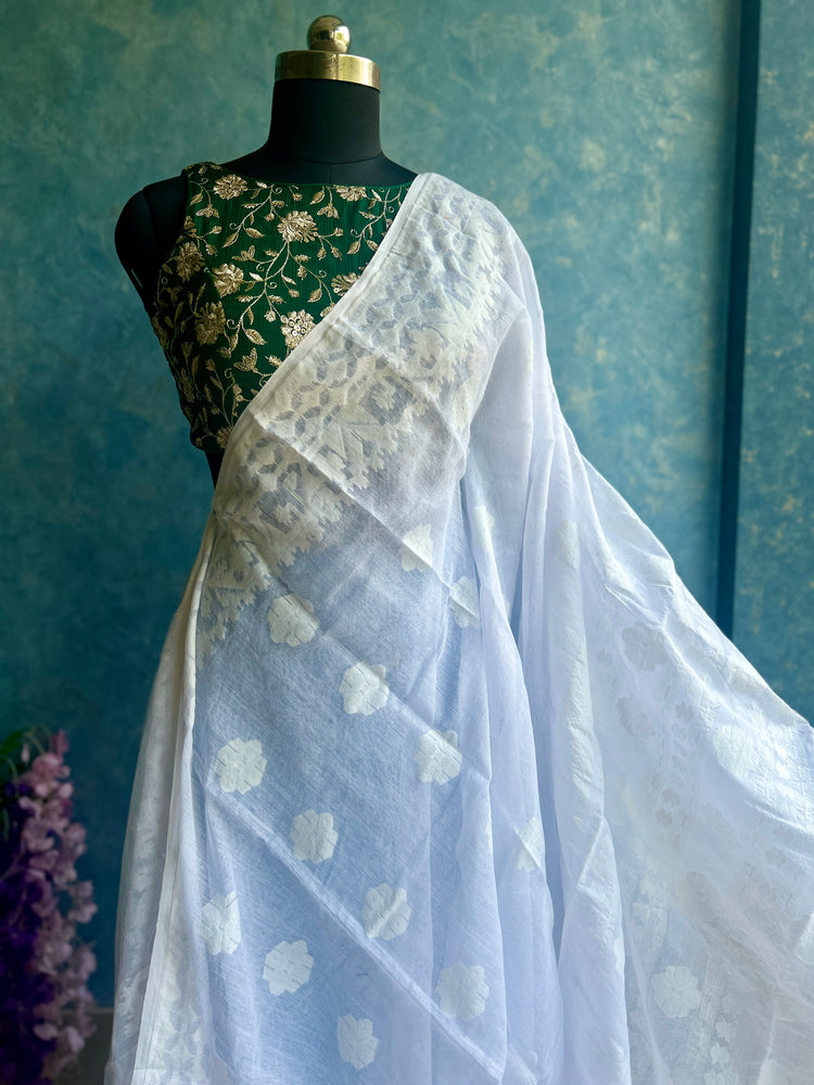 White Soft Dhakai Jamdani