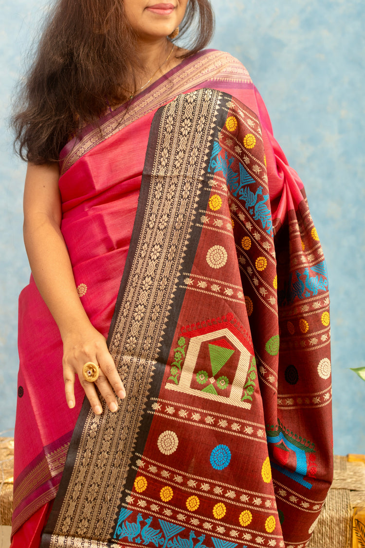 Pink Dolabedi Pure Tusser Silk