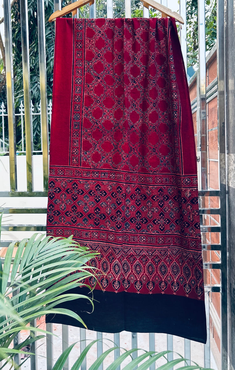 Ajrakh Block Printed Mul Stole