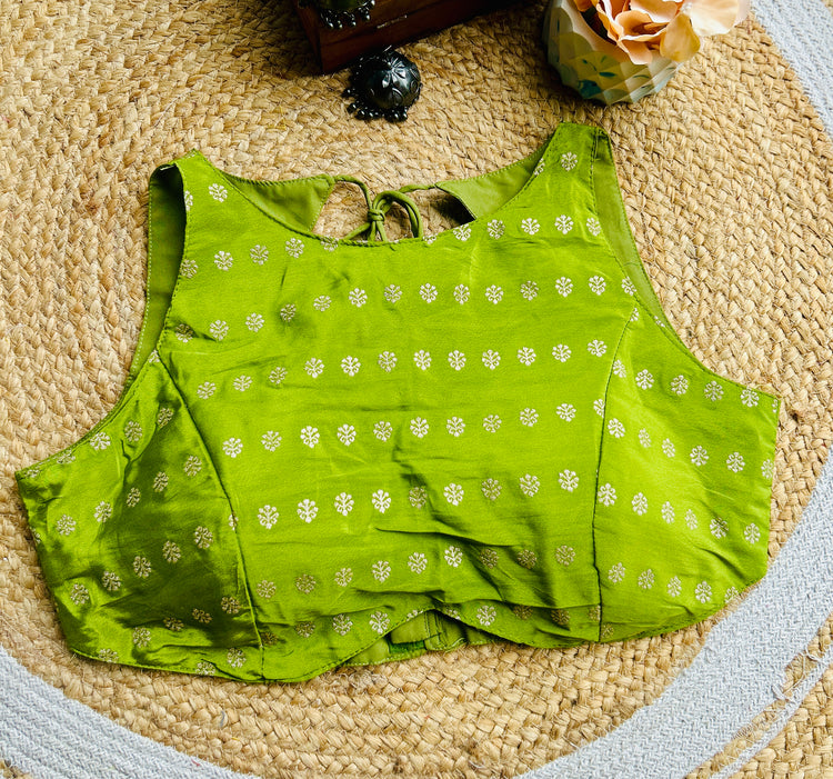 Parrot Green Designer Blouse