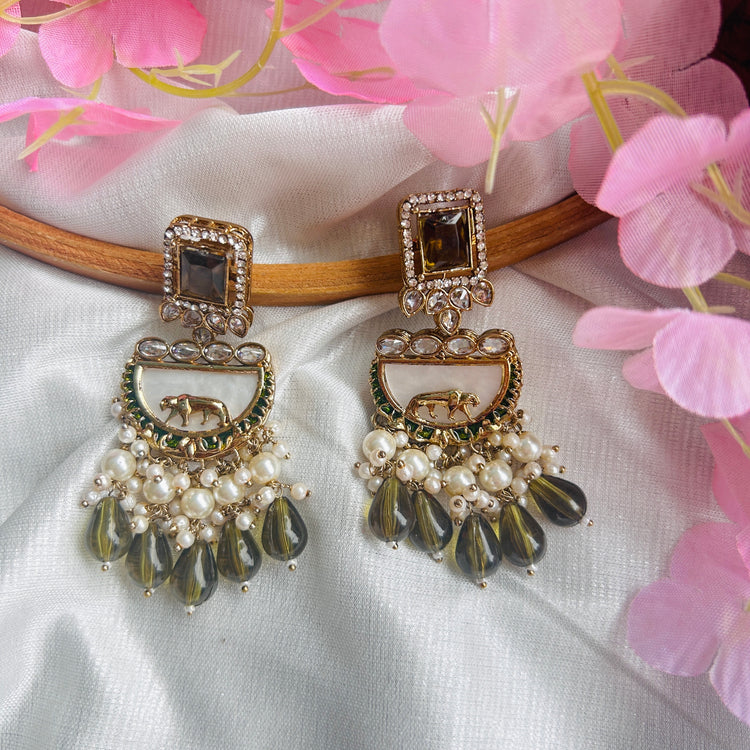 Naayaab- Gold Plated Olive Earrings