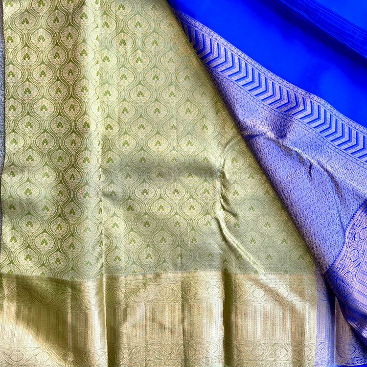 Lime Green Kanchipuram Silk Sari