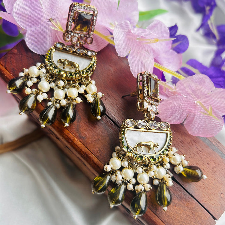 Naayaab- Gold Plated Olive Earrings