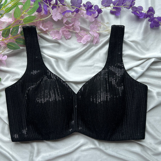 Black Sequin Designer Blouse