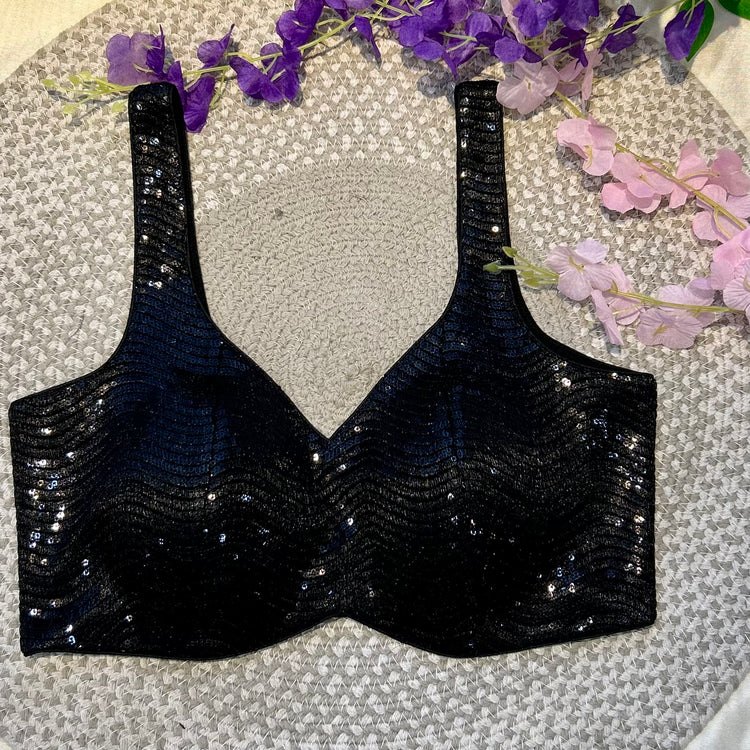 Black sequin Designer Blouse