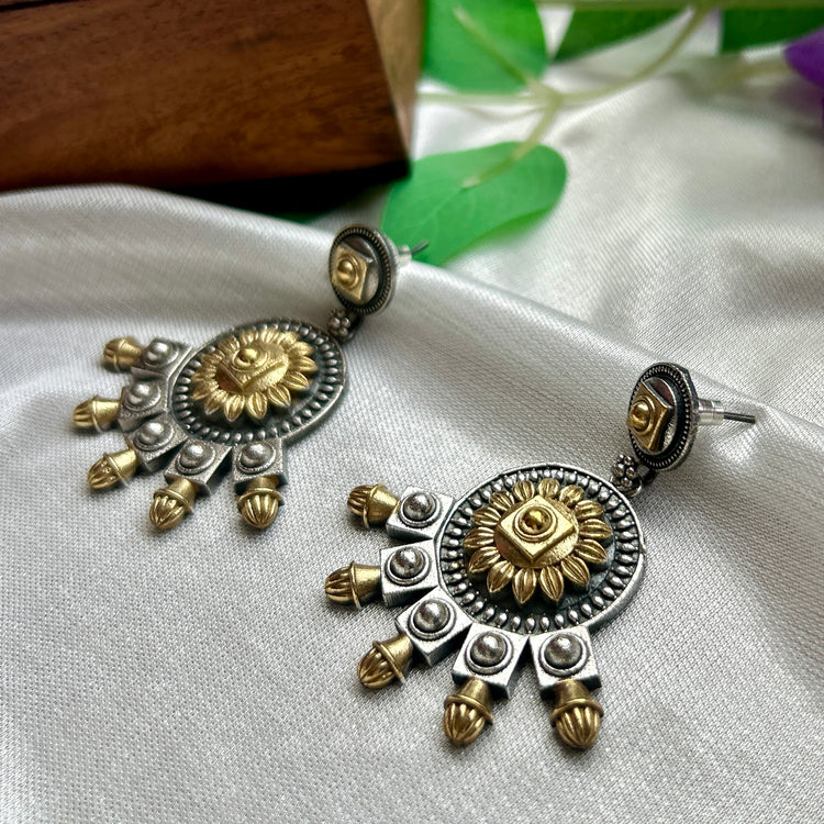 The Surya Mukhi Dual Tone Danglers