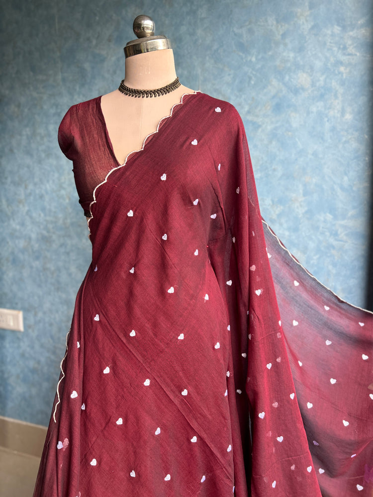 Maroon Mul Cotton