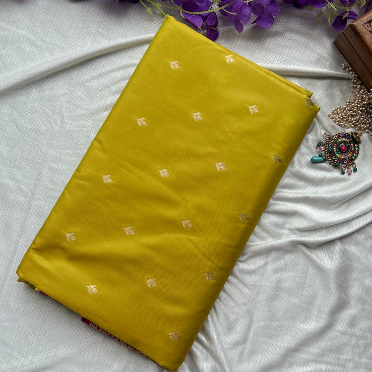Lemon Yellow Soft Silk Saree