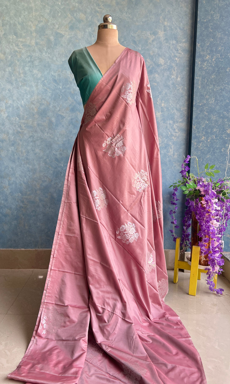 Pastel Peach Kanchi Silk Saree