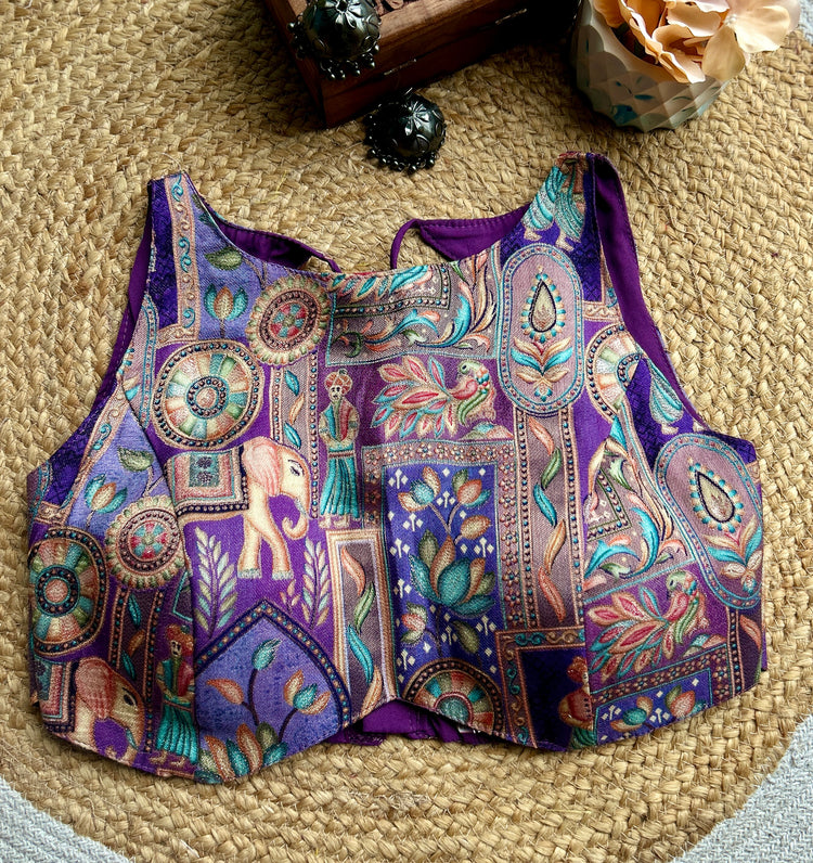 Purple MULTICOLOR Designer Blouse