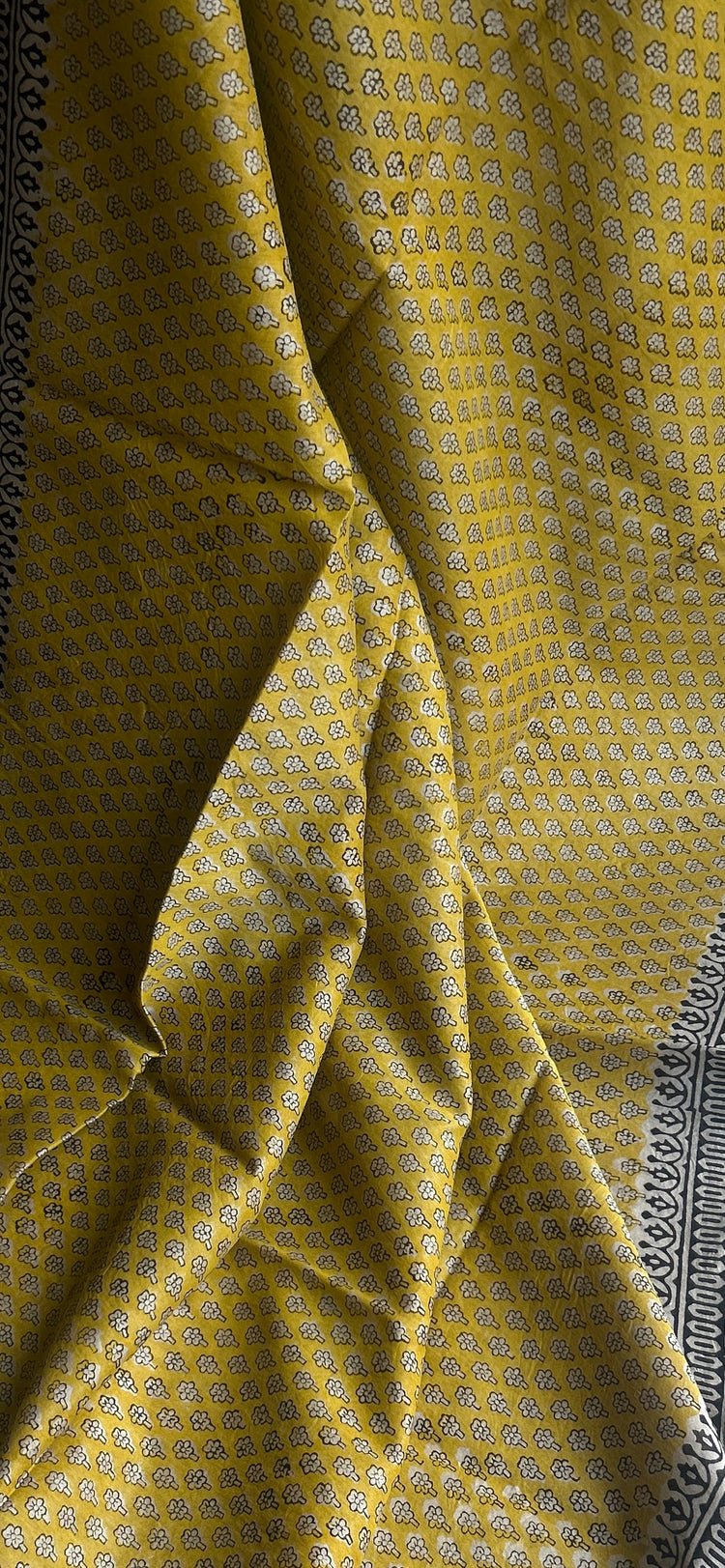 Titanium Hand Block Printed Chanderi Sar