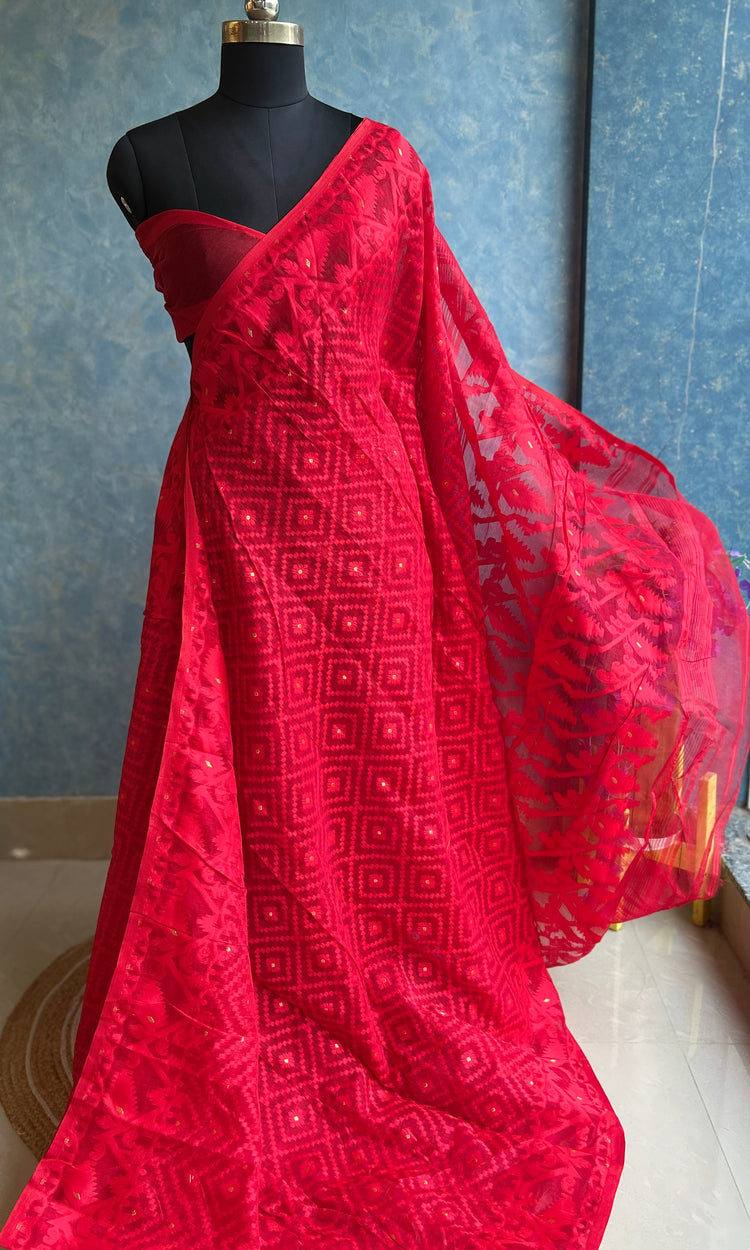 Red Dhakai Jamdani