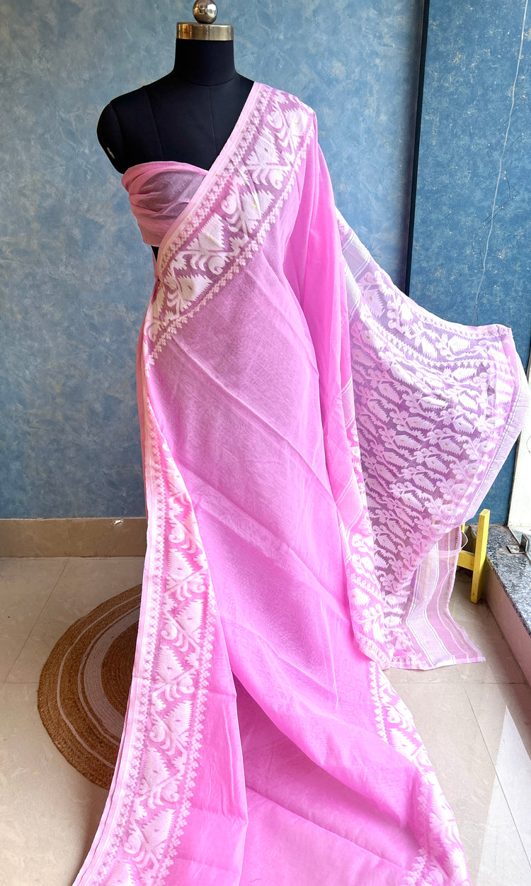 Lavender Pink Dhakai Jamdani